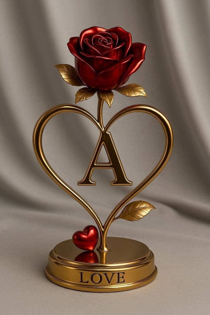 صور قلب حب مع حرف love A