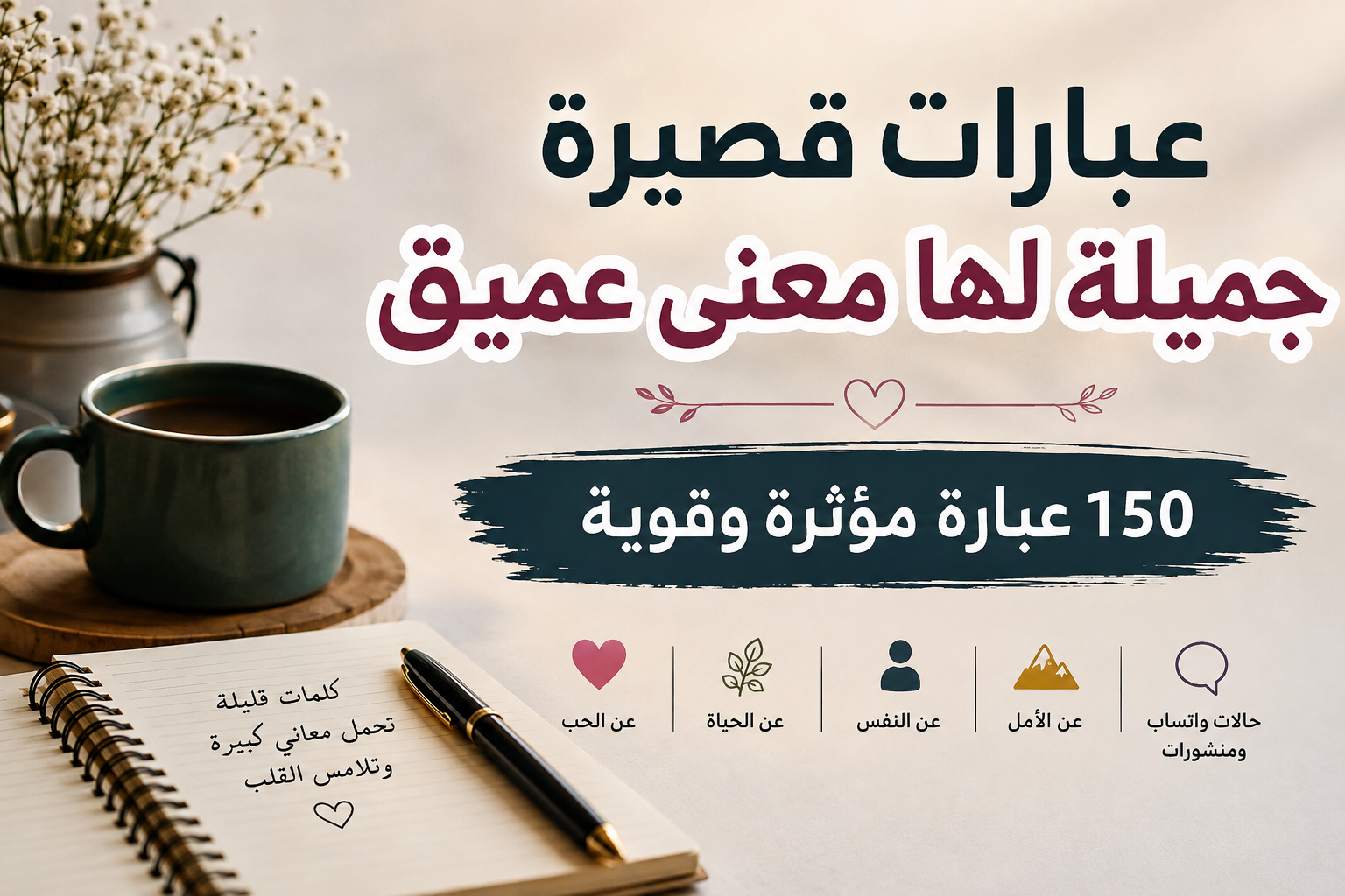 عبارات عبارات قصيرة جميلة لها معنى عميق – 150 عبارة مؤثرة وقوية